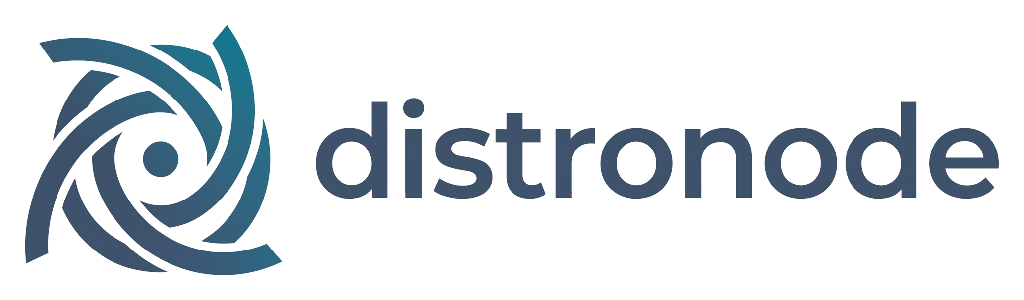 The Distronode logo in colour, on white